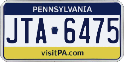 PA license plate JTA6475