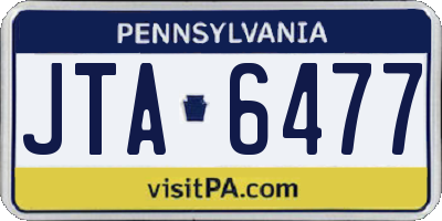 PA license plate JTA6477