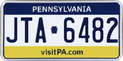 PA license plate JTA6482