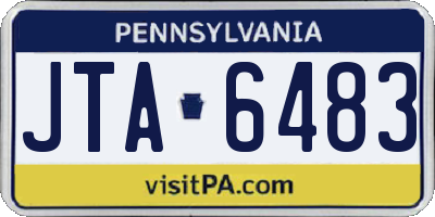 PA license plate JTA6483