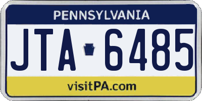 PA license plate JTA6485