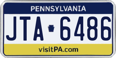 PA license plate JTA6486