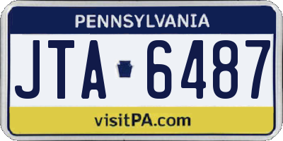 PA license plate JTA6487