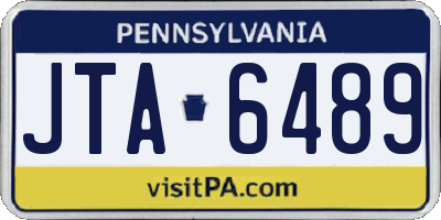 PA license plate JTA6489