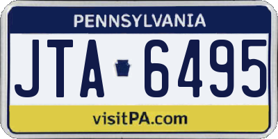 PA license plate JTA6495