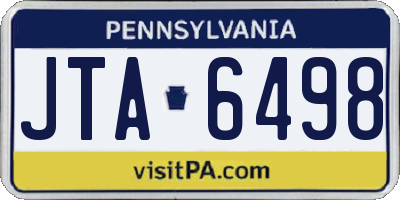 PA license plate JTA6498