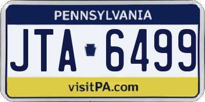 PA license plate JTA6499