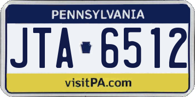 PA license plate JTA6512