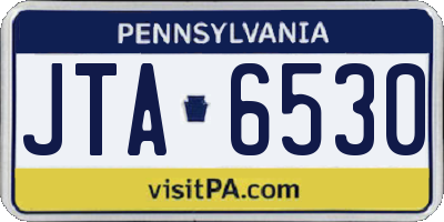 PA license plate JTA6530