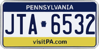 PA license plate JTA6532