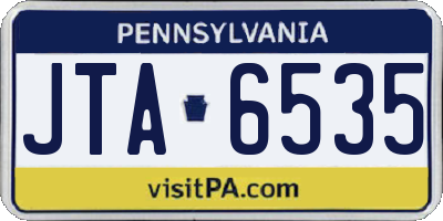 PA license plate JTA6535