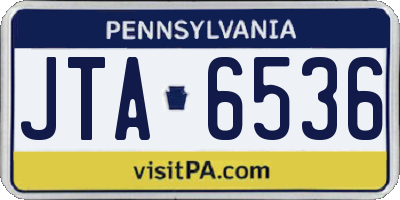 PA license plate JTA6536