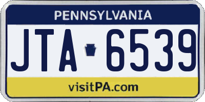 PA license plate JTA6539
