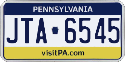 PA license plate JTA6545