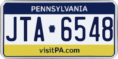 PA license plate JTA6548