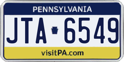 PA license plate JTA6549