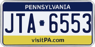PA license plate JTA6553
