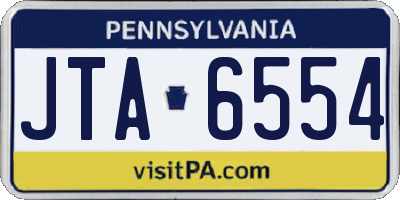 PA license plate JTA6554
