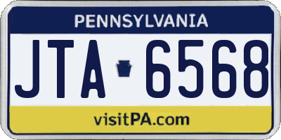 PA license plate JTA6568