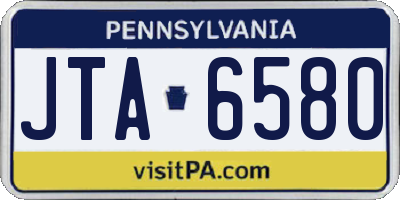 PA license plate JTA6580