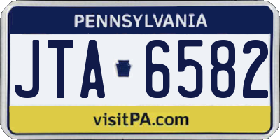 PA license plate JTA6582