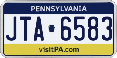 PA license plate JTA6583