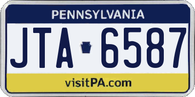 PA license plate JTA6587