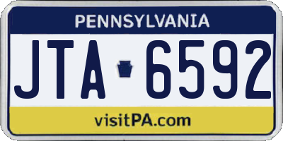 PA license plate JTA6592