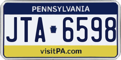 PA license plate JTA6598