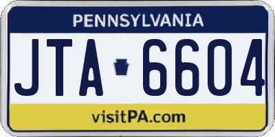 PA license plate JTA6604