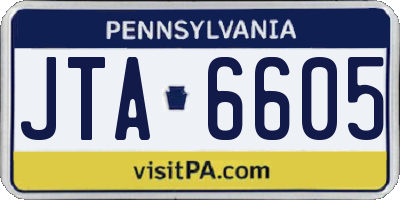 PA license plate JTA6605