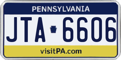 PA license plate JTA6606