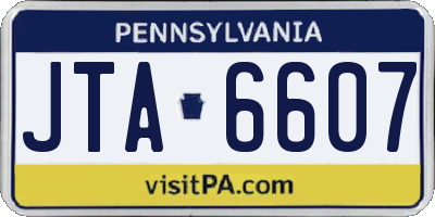 PA license plate JTA6607