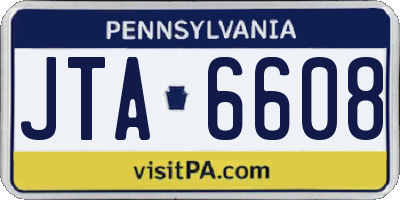 PA license plate JTA6608