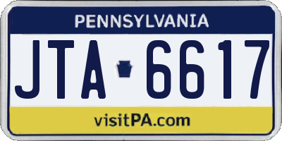 PA license plate JTA6617