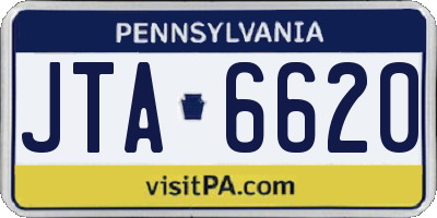 PA license plate JTA6620