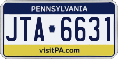 PA license plate JTA6631