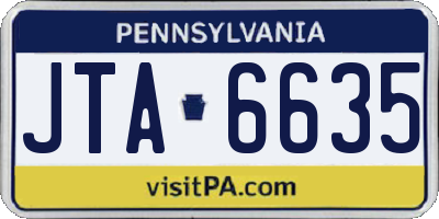 PA license plate JTA6635