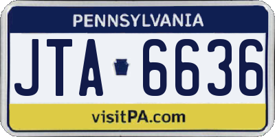 PA license plate JTA6636