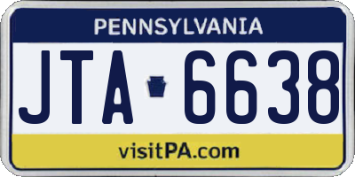 PA license plate JTA6638