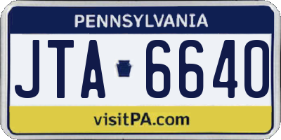 PA license plate JTA6640