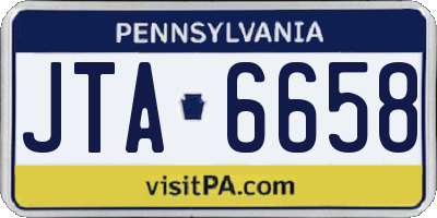PA license plate JTA6658
