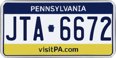 PA license plate JTA6672