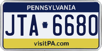 PA license plate JTA6680