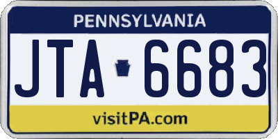 PA license plate JTA6683