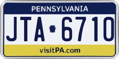 PA license plate JTA6710