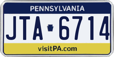 PA license plate JTA6714