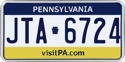 PA license plate JTA6724