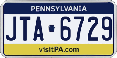 PA license plate JTA6729