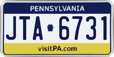 PA license plate JTA6731